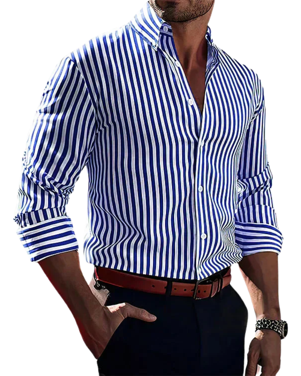 Elegante camisa de rayas