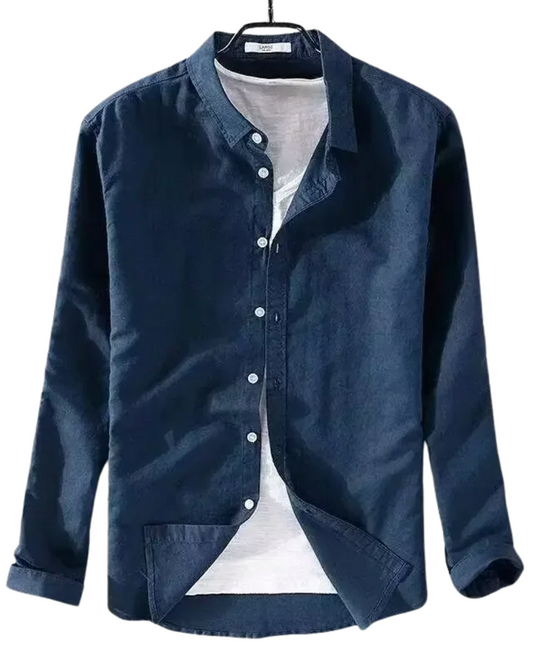 Camisa casual de algodón y lino