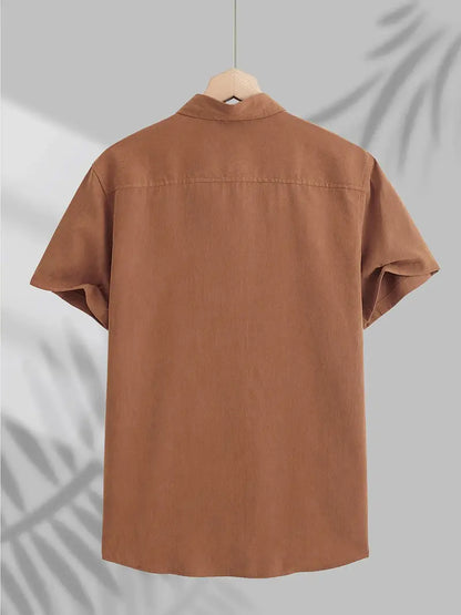 Camisa casual de algodón de manga corta