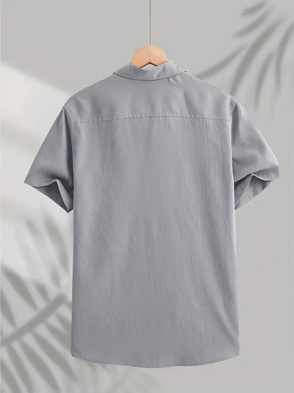 Camisa casual de algodón de manga corta