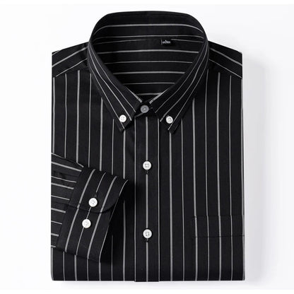 Elegante camisa de algodón a rayas