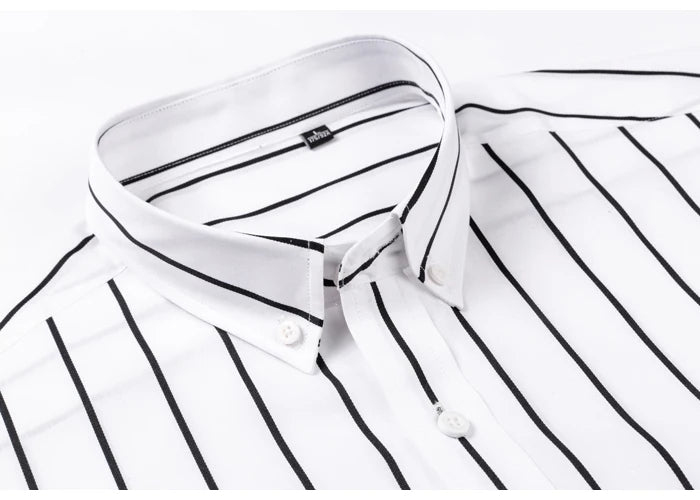 Elegante camisa de algodón a rayas