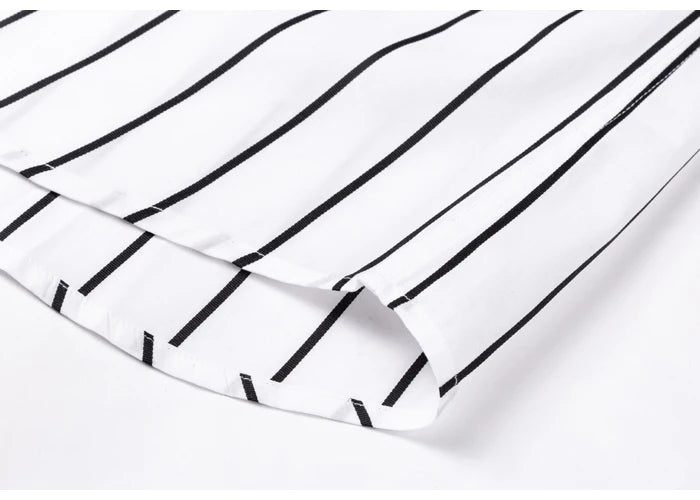 Elegante camisa de algodón a rayas