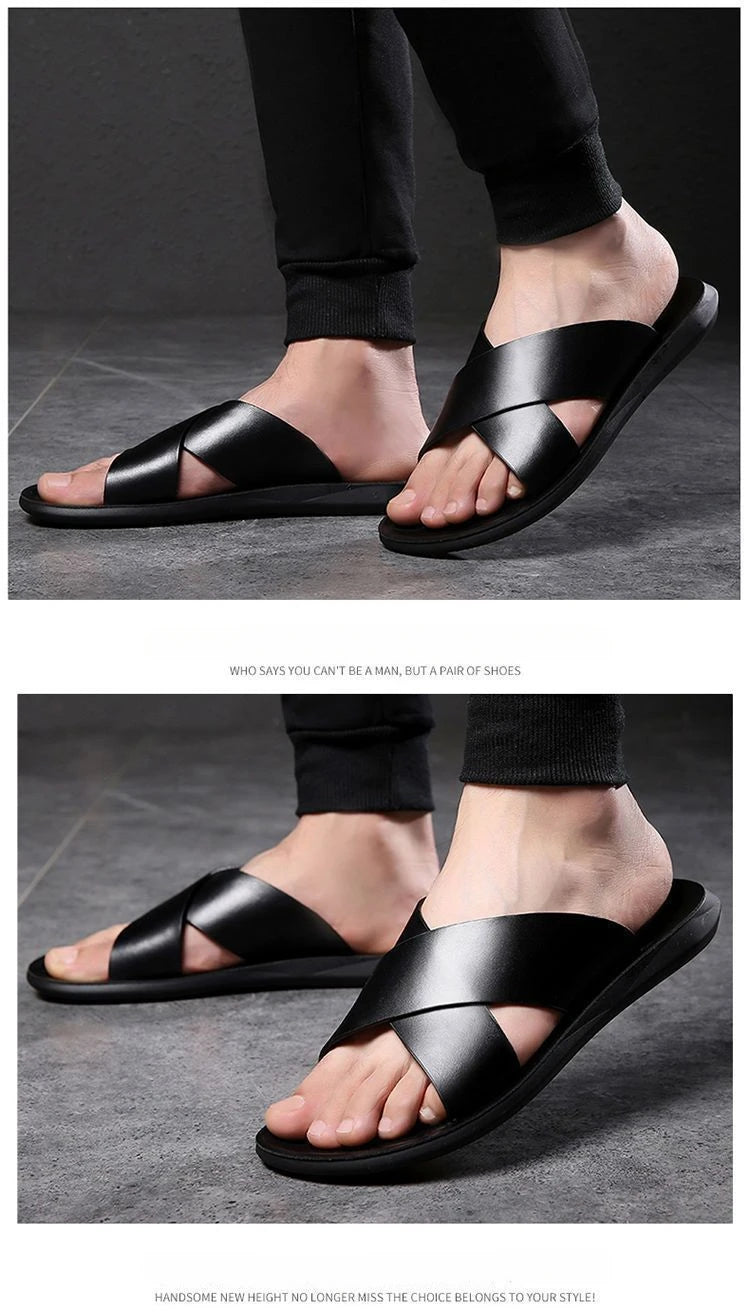 Elegantes sandalias de piel