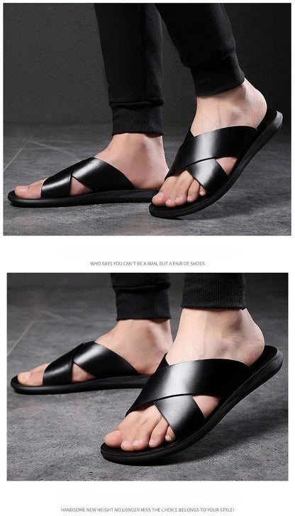 Elegantes sandalias de piel